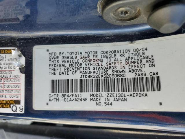 Photo 10 from auction – 2005 TOYOTA COROLLA CE with VIN JTDBR32EX52060680