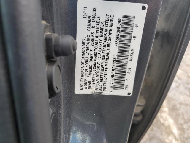 Photo 10 from auction – 2012 HONDA CIVIC EXL with VIN 2HGFB2F98CH528313