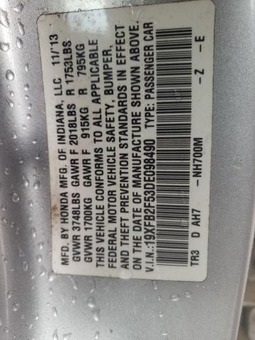 Photo 10 from auction – 2013 HONDA CIVIC LX with VIN 19XFB2F53DE098490