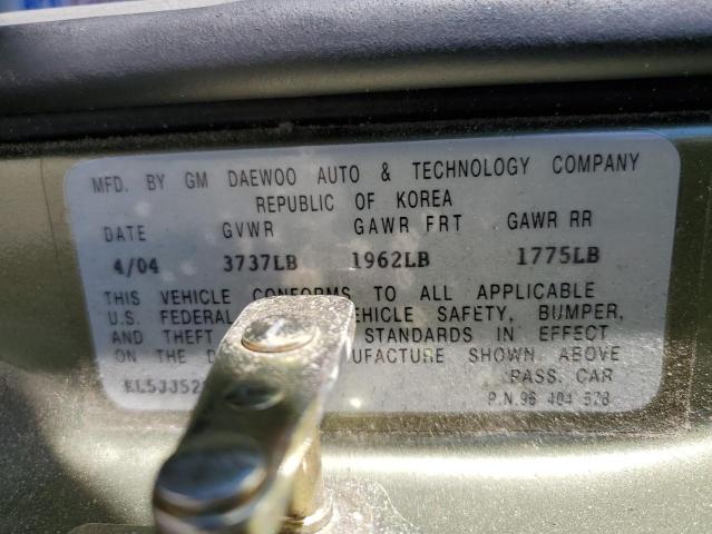 Photo 10 from auction – 2004 SUZUKI FORENZA LX with VIN KL5JJ52Z74K014682