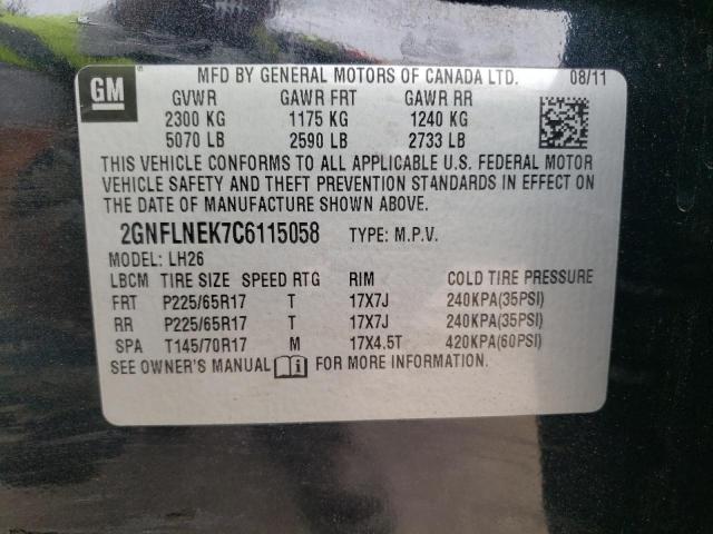 Photo 10 from auction – 2012 CHEVROLET EQUINOX LT with VIN 2GNFLNEK7C6115058