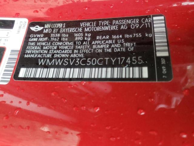 Photo 10 from auction – 2012 MINI COOPER S with VIN WMWSV3C50CTY17455