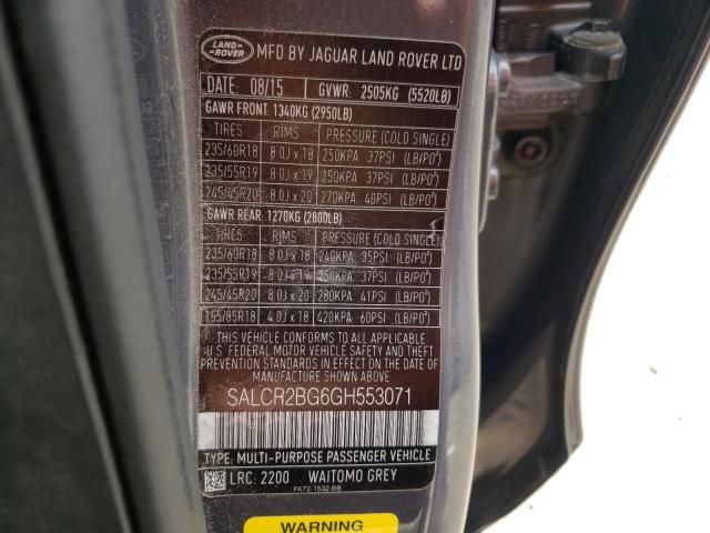 Photo 10 from auction – 2016 LAND ROVER DISCOVERY with VIN SALCR2BG6GH553071