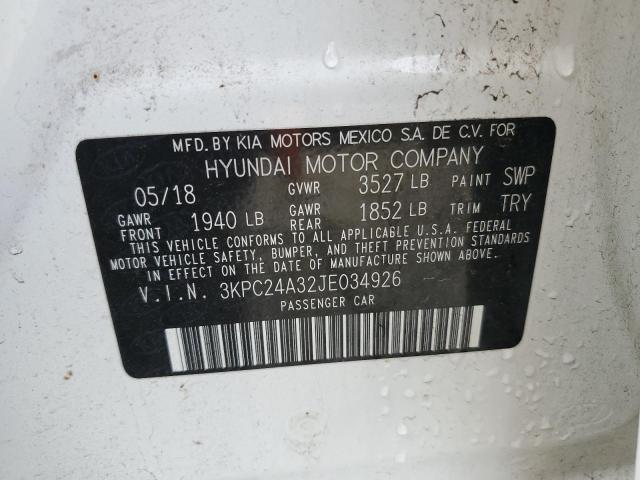 Photo 10 from auction – 2018 HYUNDAI ACCENT SE with VIN 3KPC24A32JE034926