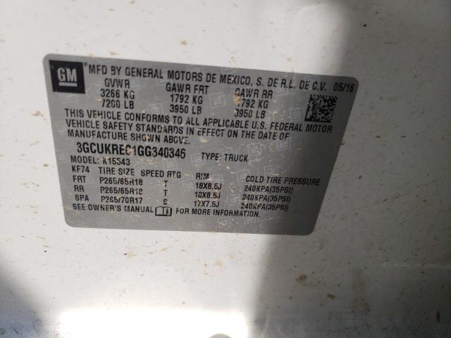 Photo 10 from auction – 2016 CHEVROLET SILVERADO with VIN 3GCUKREC1GG340346