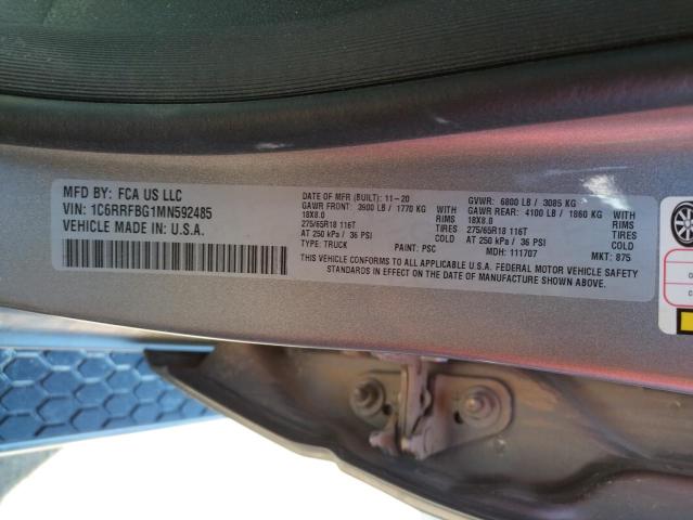 Photo 10 from auction – 2021 RAM 1500 BIG H with VIN 1C6RRFBG1MN592485