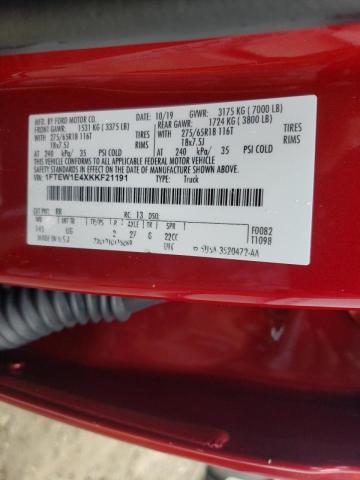 Photo 10 from auction – 2019 FORD F150 SUPER with VIN 1FTEW1E4XKKF21191