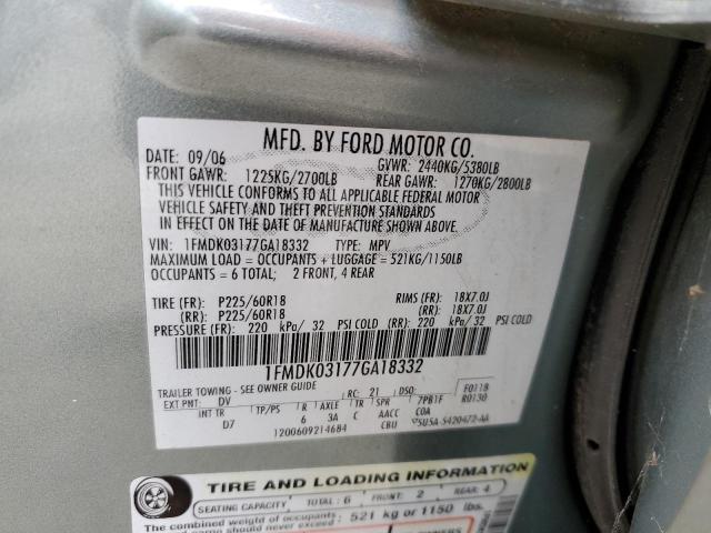 Photo 10 from auction – 2007 FORD FREESTYLE with VIN 1FMDK03177GA18332