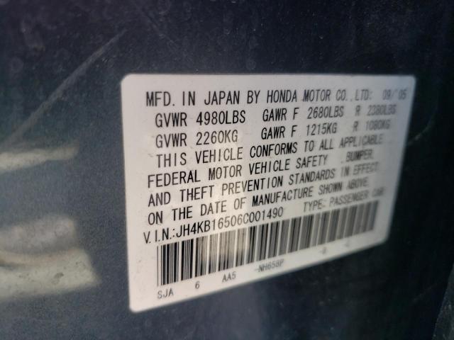 Photo 10 from auction – 2006 ACURA RL with VIN JH4KB16506C001490