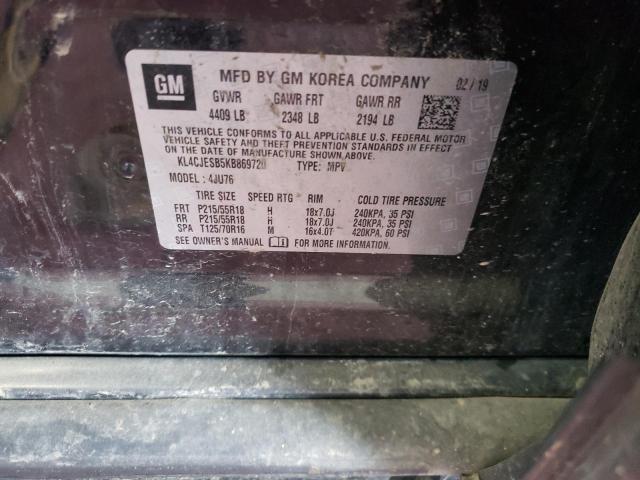Photo 10 from auction – 2019 BUICK ENCORE PRE with VIN KL4CJESB5KB869720