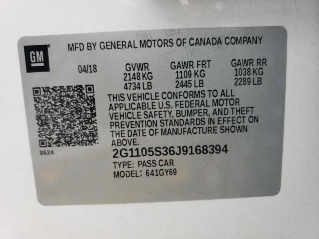 Photo 10 from auction – 2018 CHEVROLET IMPALA LT with VIN 2G1105S36J9168394
