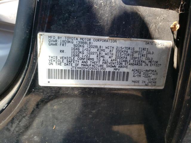Foto 10 de la subasta – 2002 TOYOTA RAV4 con VIN JTEHH20V026021350