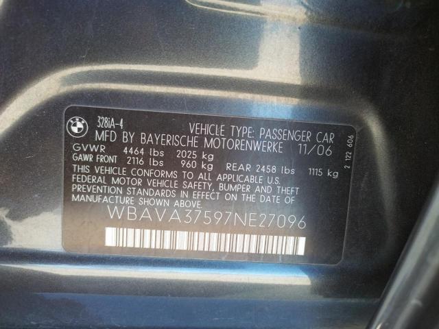Photo 10 from auction – 2007 BMW 328 I with VIN WBAVA37597NE27096