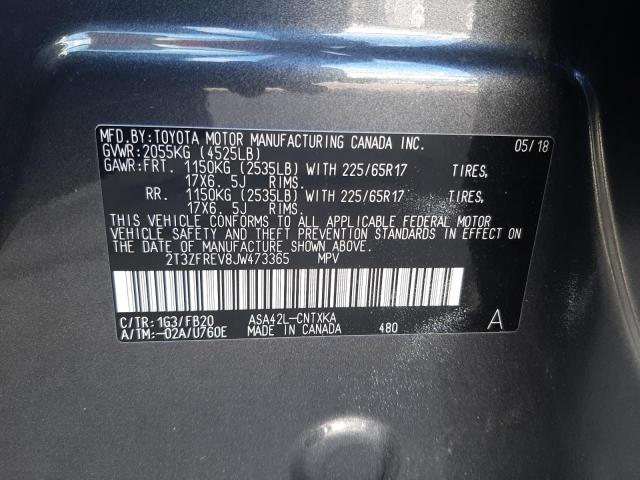 Photo 10 from auction – 2018 TOYOTA RAV4 LE with VIN 2T3ZFREV8JW473365