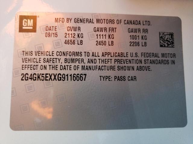 Photo 10 from auction – 2016 BUICK REGAL with VIN 2G4GK5EXXG9116667