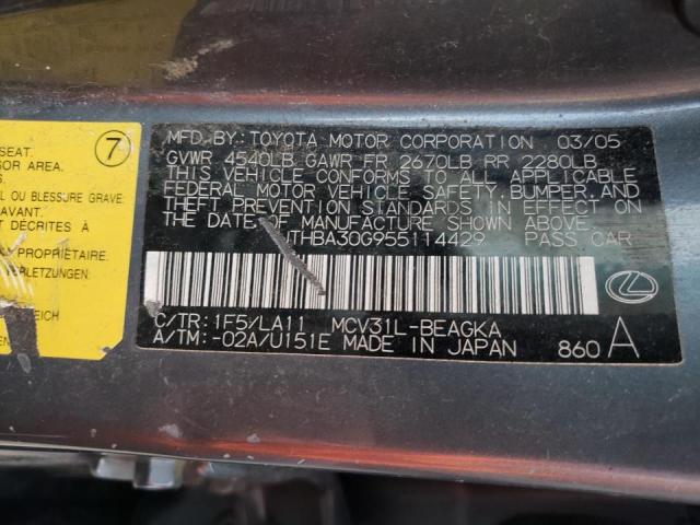 Photo 10 from auction – 2005 LEXUS ES 330 with VIN JTHBA30G955114429