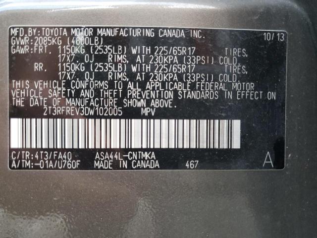 Photo 10 from auction – 2013 TOYOTA RAV4 XLE with VIN 2T3RFREV3DW102005