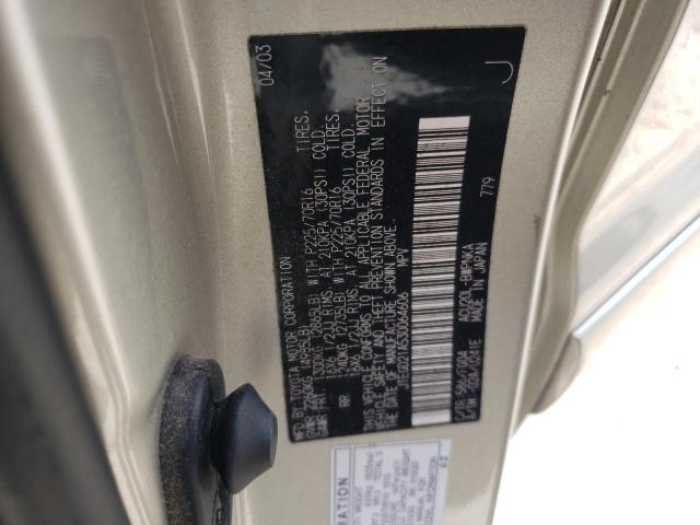 Photo 10 from auction – 2003 TOYOTA HIGHLANDER with VIN JTEGD21A530064606