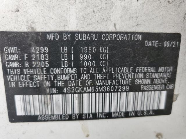 Photo 10 from auction – 2021 SUBARU IMPREZA SP with VIN 4S3GKAM65M3607299