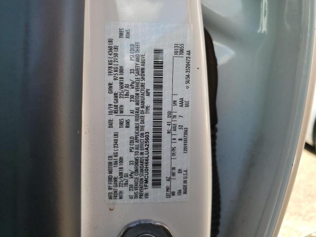 Photo 10 from auction – 2020 FORD ESCAPE SEL with VIN 1FMCU0H66LUA25603