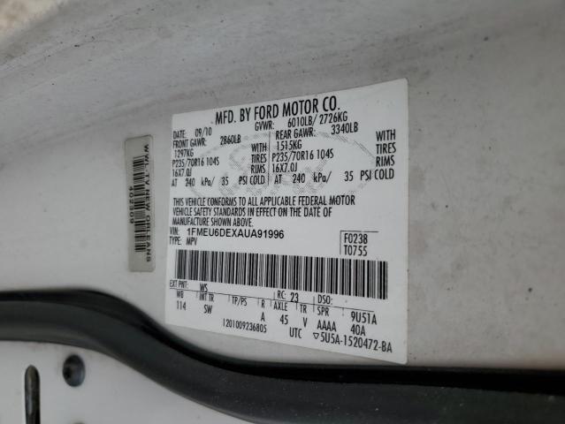 Photo 10 from auction – 2010 FORD EXPLORER X with VIN 1FMEU6DEXAUA91996