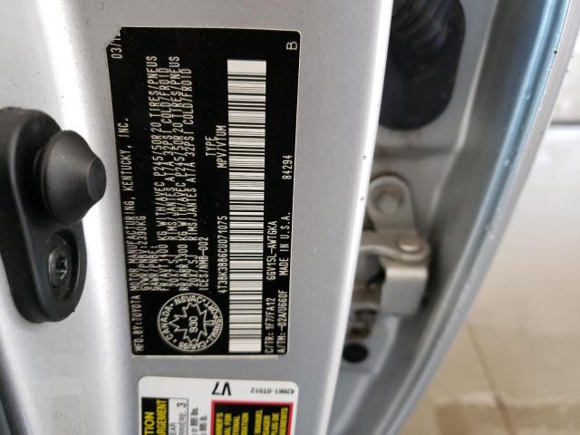 Photo 10 from auction – 2012 TOYOTA VENZA LE with VIN 4T3BK3BB6CU071075