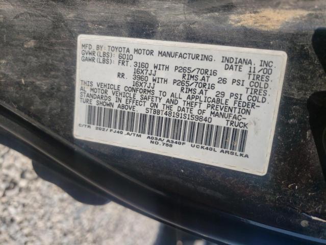 Photo 10 from auction – 2001 TOYOTA TUNDRA ACC with VIN 5TBBT48191S159840