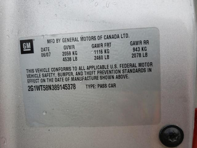 Photo 10 from auction – 2008 CHEVROLET IMPALA LT with VIN 2G1WT58N389145378
