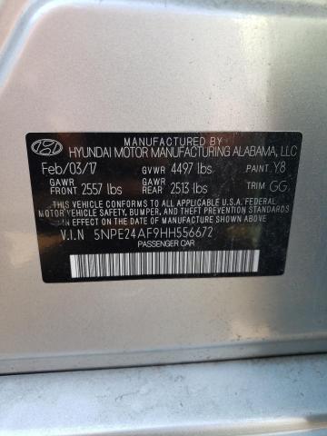 Photo 10 from auction – 2017 HYUNDAI SONATA SE with VIN 5NPE24AF9HH556672