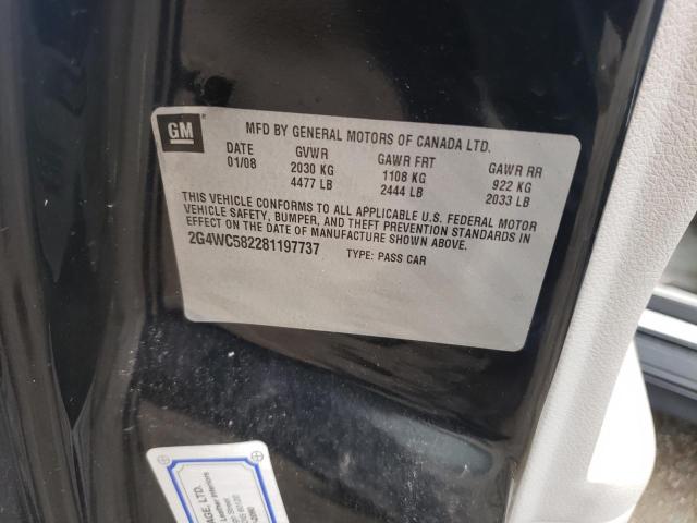 Photo 10 from auction – 2008 BUICK LACROSSE C with VIN 2G4WC582281197737