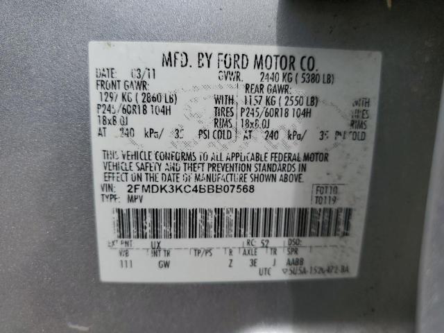 Photo 10 from auction – 2011 FORD EDGE LIMIT with VIN 2FMDK3KC4BBB07568