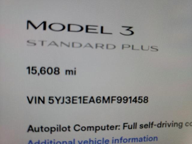 Photo 8 from auction – 2021 TESLA MODEL 3 with VIN 5YJ3E1EA6MF991458