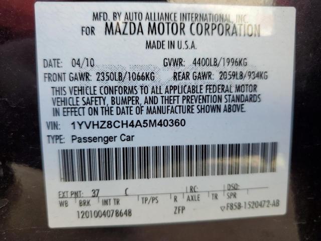 Photo 10 from auction – 2010 MAZDA 6 I with VIN 1YVHZ8CH4A5M40360