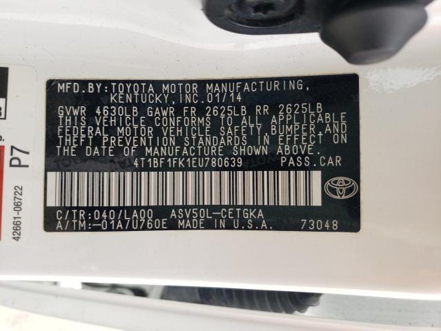 Photo 10 from auction – 2014 TOYOTA CAMRY L with VIN 4T1BF1FK1EU780639