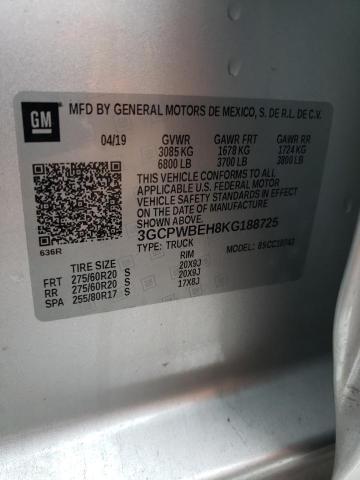 Photo 10 from auction – 2019 CHEVROLET SILVERADO with VIN 3GCPWBEH8KG188725