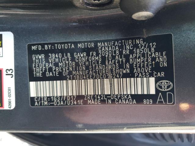 Photo 10 from auction – 2013 TOYOTA COROLLA BA with VIN 2T1BU4EE7DC016247