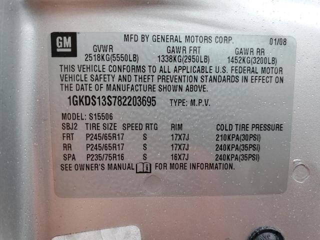Photo 10 from auction – 2008 GMC ENVOY with VIN 1GKDS13S782203695
