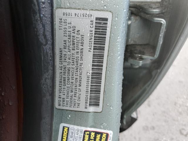 Photo 10 from auction – 2005 VOLKSWAGEN PASSAT GLS with VIN WVWBD63B85E086892
