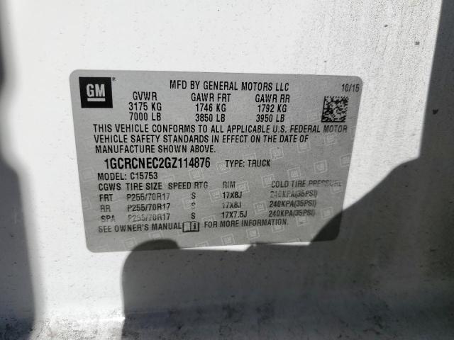 Photo 10 from auction – 2016 CHEVROLET SILVERADO with VIN 1GCRCNEC2GZ114876