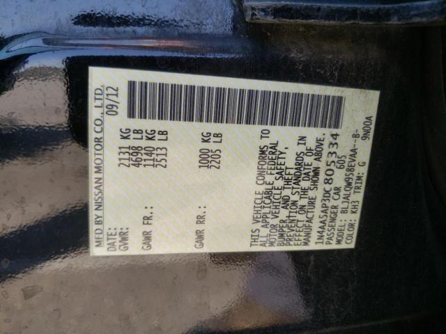 Photo 10 from auction – 2013 NISSAN MAXIMA S with VIN 1N4AA5AP3DC805334