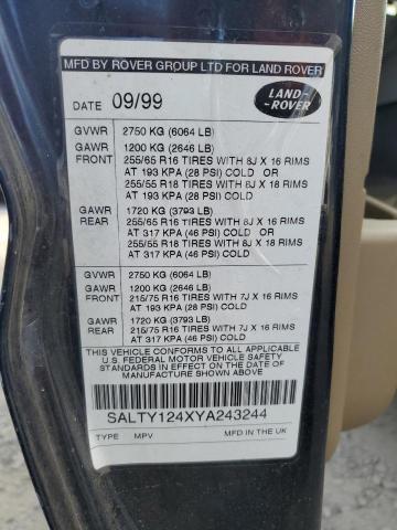 Photo 10 from auction – 2000 LAND ROVER DISCOVERY with VIN SALTY124XYA243244