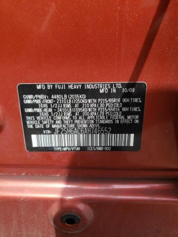 Photo 10 from auction – 2010 SUBARU FORESTER 2 with VIN JF2SH6AC6AH746552