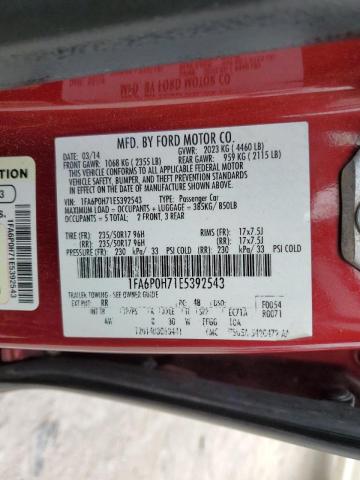 Photo 10 from auction – 2014 FORD FUSION SE with VIN 1FA6P0H71E5392543