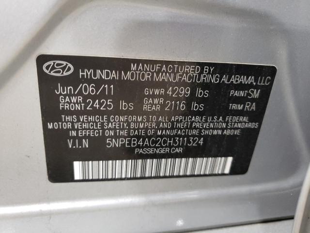 Photo 10 from auction – 2012 HYUNDAI SONATA GLS with VIN 5NPEB4AC2CH311324