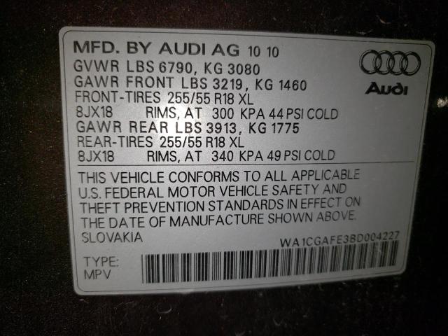 صورة رقم 10 من المزاد - 2011 AUDI Q7 PREMIUM مع VIN WA1CGAFE3BD004227