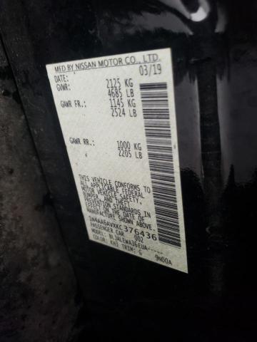 Photo 10 from auction – 2019 NISSAN MAXIMA S with VIN 1N4AA6AVXKC376436