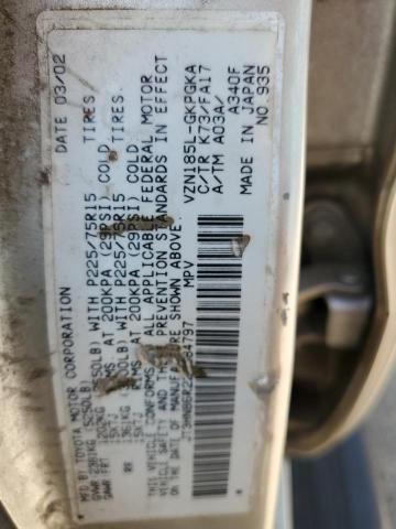 Photo 10 from auction – 2002 TOYOTA 4RUNNER SR with VIN JT3HN86R220384797