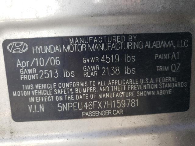 Photo 10 from auction – 2007 HYUNDAI SONATA SE with VIN 5NPEU46FX7H159781