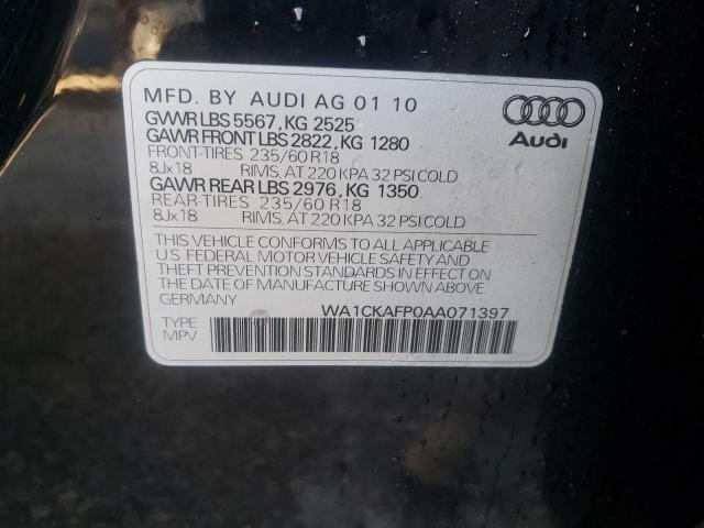 Photo 10 from auction – 2010 AUDI Q5 PREMIUM with VIN WA1CKAFP0AA071397