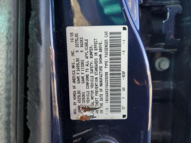 Photo 10 from auction – 2006 ACURA 3.2TL with VIN 19UUA66216A005058